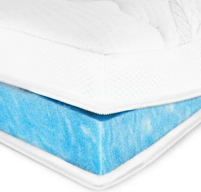 Produktbild von AM Qualitätsmatratzen | Premium Plus Gelschaum-Topper | 180x200 cm | 8 cm hoch | Bezug aus Lyocell | Antirutschfunktion | Umlaufendes Klimaband | Gel-Topper | 180 x 200 8cm