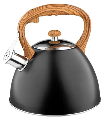 Produktbild von FLORINA Wasserkessel (2,5 l) I Edelstahl Teekessel FRANK I Flötenkessel mit Holz
