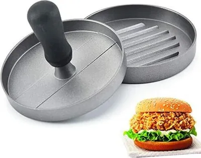 Produktbild von Burgerpresse Hamburgerpresse aus Aluguss für leckere Hamburger, Patties, BBQ,mit Antihaftbeschichtung Durchmesser 11,8cm
