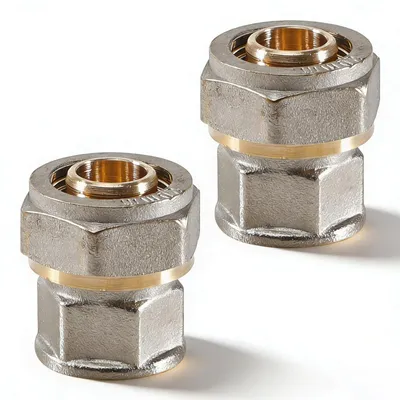 2 Stück Klemmringschraubverbindung 1/2" IG x 20 mm, Messing