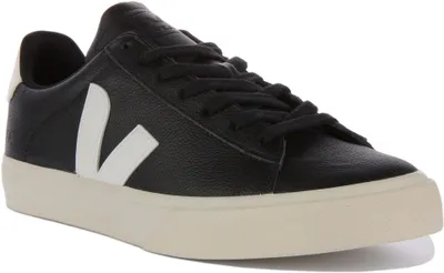 Produktbild von Veja Campo Herren Schnürung Chromefree Leder Turnschuhe Schwarz Weiß – 7 Großbritannien - 41 EU - 8 US / Schwarz-Weiss