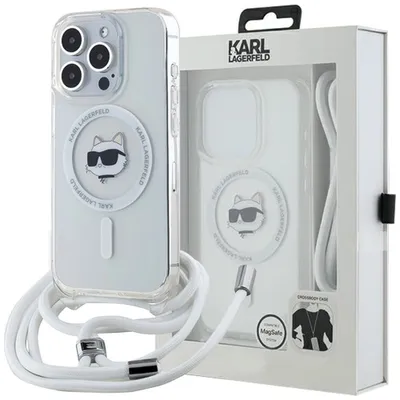 Produktbild von Karl Lagerfeld KLHMP13XHCCHNT iPhone 13 Pro Max 6.7" hardcase transparent IML Choupette Head & Cord Magsafe Schutzhülle