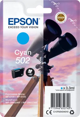 Produktbild von Epson Tintenpatrone cyan 502                       T 02V2