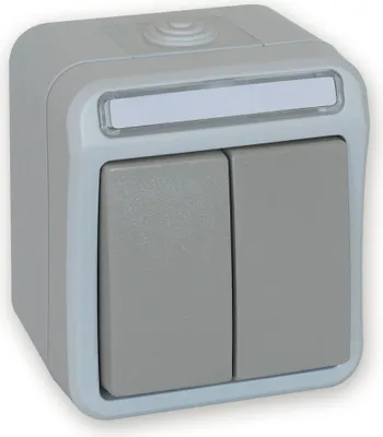 Produktbild von Glohouse AP/FR Serien-Schalter, grau/hellgrau, IP54, PERANOVA