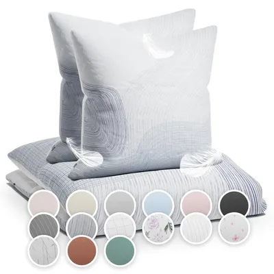 Obrázok produktu pre Sleepwise posteľná bielizeň 200x200, letná posteľná bielizeň 2ks-, fantasticky mäkká, priedušná, nekrčivá - sada obliečok na prikrývku z česaného mikrovlákna s obliečkou na vankúš 80x80cm, Waves & Water