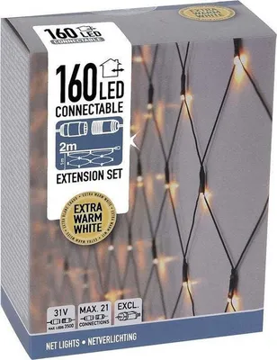 Produktbild von Nampook Netzbeleuchtung - Verkettbar - 160 LED - 2 Meter - Warmweiß