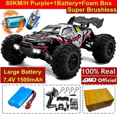 Obrázek produktu pro Jízdní RC terénní monster truck, 80 km/h, modrý, 1 baterie
