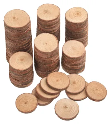 Holzscheiben 100 Stück 3-4 cm für DIY-Basteln und Dekoration