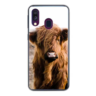 Produktbild von MuchoWow® Handyhülle Schutzhülle Hülle für Samsung Galaxy A40 Schottische Highlander - Landschaft - Kuh - Braun - Tiere - Natur Silikon Softcase Handy Hülle - Handy-Tasche