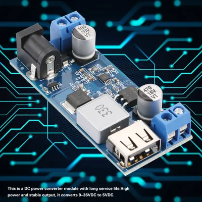 Zdjęcie produktu dla Zasilacz obniżający napięcie DC-DC 30W Moduł Buck 9-36V 12V24V do 5V 6A Ładowanie USB
