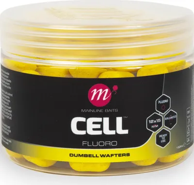 Productafbeelding van Hoofdvormige, fluorescerende, dumbbell-vormige boilies, 12x15mm, gele kleur
