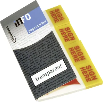 Produktbild von Transparente Index-Haftstreifen Sign Here, 160 Blatt