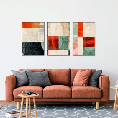 Immagine prodotto di Wallity, Mdf - 00120, Quadro decorativo in MDF (3 pezzi), Multicolore, 100% MDF, 40 x 90 cm