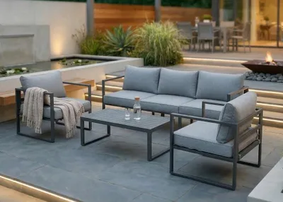 Zdjęcie produktu dla Meble ogrodowe Jet-Line Lounge KRETA II jasnoszare, aluminiowe