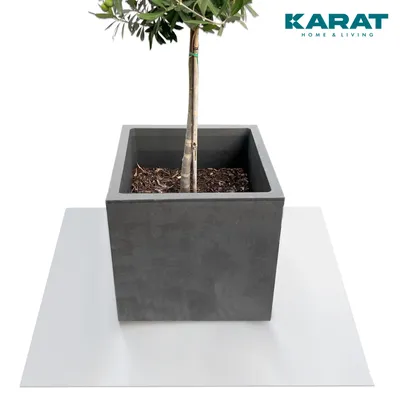Image de Sous-plat pour pots de fleurs à bords biseautés Majesty Gris clair Carré 90 x 90 cm