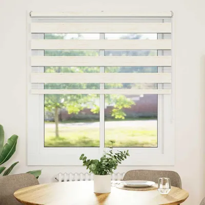 Produktbild von vidaXL Doppelrollo Marmorbeige 120x150cm Stoffbreite 115,9 cm Polyester