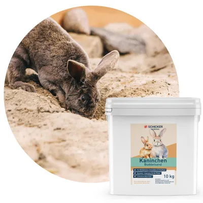 Produktbild von Schicker Mineral Kaninchen Buddelsand 10 kg Eimer Kaninchensand Buddelkiste Naturprodukt Pflege