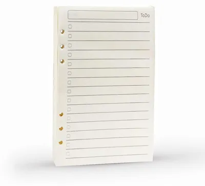 Productafbeelding van A5 vullingen voor takenlijst, 45 vel, 6-ringsbinding, crèmekleurig, 100gsm
