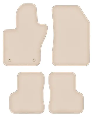 Produktbild von DURBAN Beige Velours-Fußmatten-Set für Jeep Renegade II SUV (2018-)