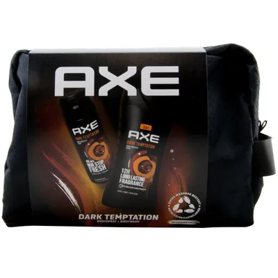 Produktbild von Axe Dark Temptation Geschenkset mit Kulturtasche 1 x 150ml Deo + 250ml Duschgel