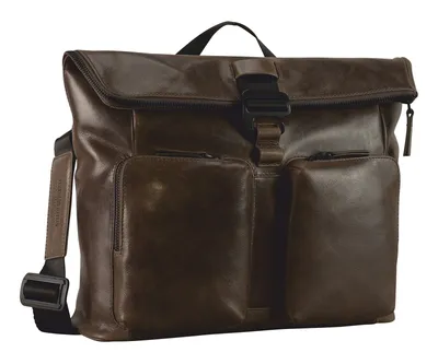 Image de LEONHARD HEYDEN Cuir sac à épaule bandoulière sac à épaule pour ordinateur portable Porto Messenger Greybrown marron foncé