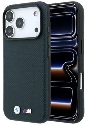 Obrázok produktu pre Púzdro BMW M Quadrille Polyamid s kovovým logom a technológiou MagSafe pre iPhone 18 Pro / 17 Pro, tmavomodrej farby