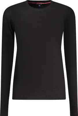 Produktbild von Schwarzes Damen Langarmshirt mit Rundhalsausschnitt und Logo
