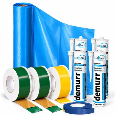 Produktbild von Dampfsperrsystem PE125 Dampfsperrfolie 2x50m + 150m² Dichtmaterial + defixx20