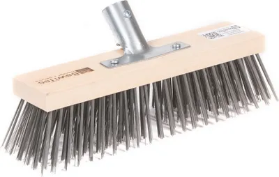 Produktbild von BawiTec Stahldrahtbesen 30cm mit Metall-Stielhalter 28mm Drahtbesen Metallbesen Kratzbesen