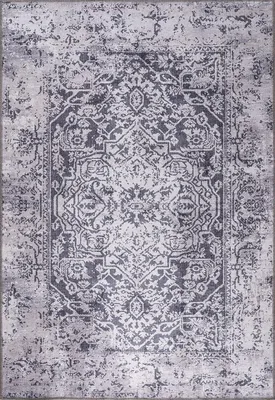 Produktbild von Kurzflor Teppich, grau, 80 x 300 cm, rutschfest, für Flur und Wohnzimmer
