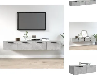 Obrázek produktu pro vidaXL Nástěnné skříňky 2 ks. Betonově šedé 68x30x20 cm materiál na bázi dřeva - Nástěnné police