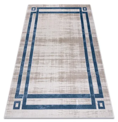 Productafbeelding van Tapijt NOBLE modern 1539 68 Kader vintage gewreven - Structureel, twee poolhoogte , / blauw crème 160x220 cm