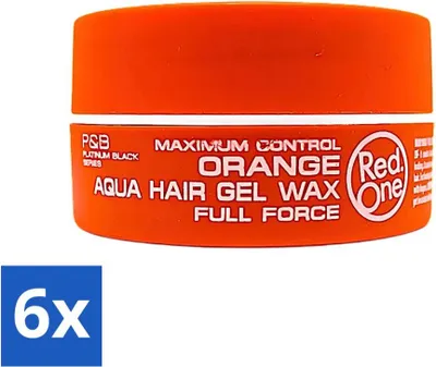 Image de Red One - Cire pour cheveux - Aqua Orange - Styling rafraîchissant - Pour une fixation forte & un fini brillant - 150 ml - Pack avantage - 6 pièces