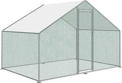 Produktbild von NAIZY Hühnerstall Hühnerhaus Dach Geflügelstall 3 x 2 x 2 m Verzinkter Stahlrahmen mit PE