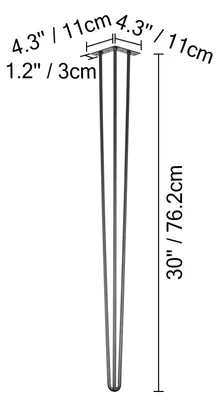 Produktbild von Tischbeine, Haarnadelstil, langlebiger Stahl, 30 Zoll