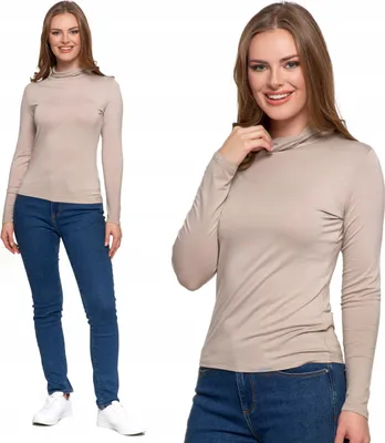 Produktbild von Damen Rollkragen Langarm Viskose Bluse Elegant Modisch T-Shirt MORAJ XL