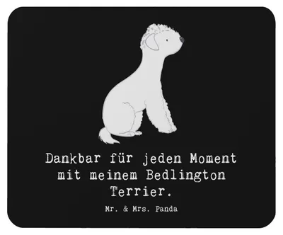 Produktbild von Mr. & Mrs. Panda Mousepad Bedlington Terrier Moment - Schwarz - Geschenk, Mouse Pad, laptop, mausteppich, Mauspad, mousematte