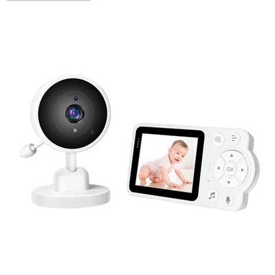 Produktbild von ZELURXX Babyphone, 2.8 Zoll Farbdisplay, Zwei-Wege-Audio, Weinerkennung,Nachtsicht,Temperaturüberwachung,Fütterungserinnerung, Weiß