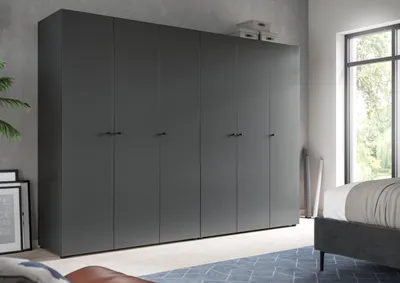 Produktbild von Kleiderschrank >Darwin< in Anthrazit - 240x176x51cm (BxHxT)