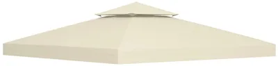 Imagen del producto de Toldo de repuesto para pabellón, 3x3 metros, de poliéster, para pabellón metálico, ideal para jardín y terraza (blanco crema)