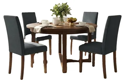 Immagine prodotto di Sedie da pranzo, rivestimento in tessuto, design moderno ed elegante, grigio, 4 posti