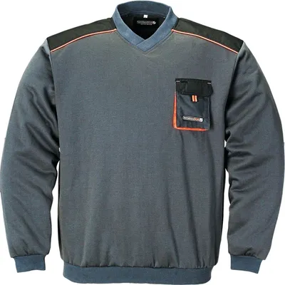 Produktbild von Terrax Pullover grau/schwarz/orange Gr. S