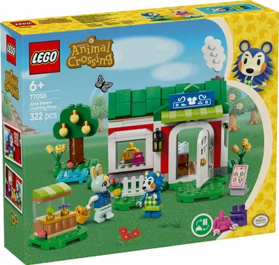 Productafbeelding van LEGO Animal Crossing: De naaistudio van de Schneider-zusters, bouwset voor creatieve rollenspellen, cadeau voor meisjes, jongens en fans van het videospel vanaf 6 jaar, avontuurset 77055