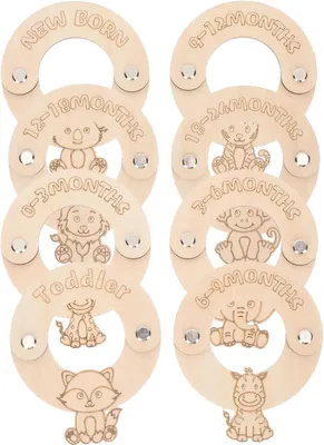 Produktbild von Baby-Kleiderschrankteiler für das Babyzimmer, 8 Stück mit Monatsangaben zum Ordnen und Trennen von Kleinkinderkleidung