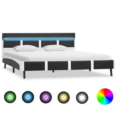 Produktbild von Bettgestell mit LED Grau Kunstleder 120×200 cm