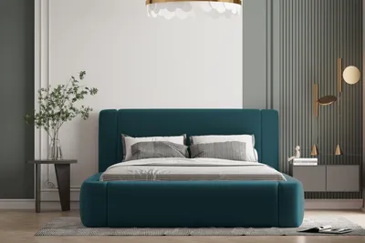 Produktbild von Polsterbett OLAF 160 x 200  mit Matratze, Bettkasten und Lattenrost. Farbe: Grün