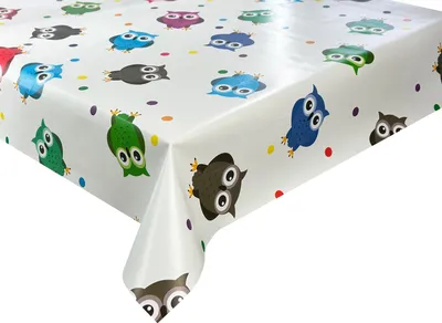 Zdjęcie produktu dla Cerata Obrus Zmywalny Wodoodporny Obrus Ogrodowy Dzieci Przedszkole Przyjęcie Dziecięce Kolorowe Sowy WF-5097A 100x140 cm
