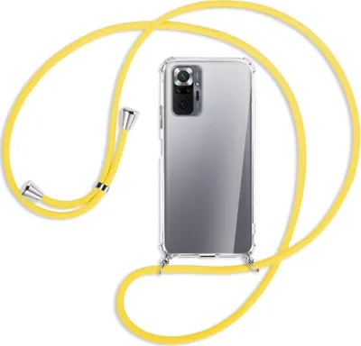 Produktbild von Handykette Backcover-Schutzhülle mit Band (Metall silberfarben) für Xiaomi Redmi Note 10 Pro / Pro Max - gelb