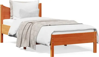 Produktbild von vidaXL Massivholzbett ohne Matratze Wachsbraun 75x190 cm Kiefernholz