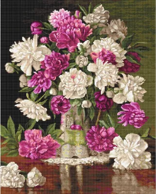 Immagine prodotto di Luca-S ha contato il set Tappiserie "Peonie rosse e bianche", 24x30cm